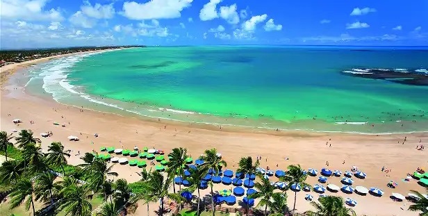 Praia em Porto de Galinhas, em Pernambuco, no Brasil